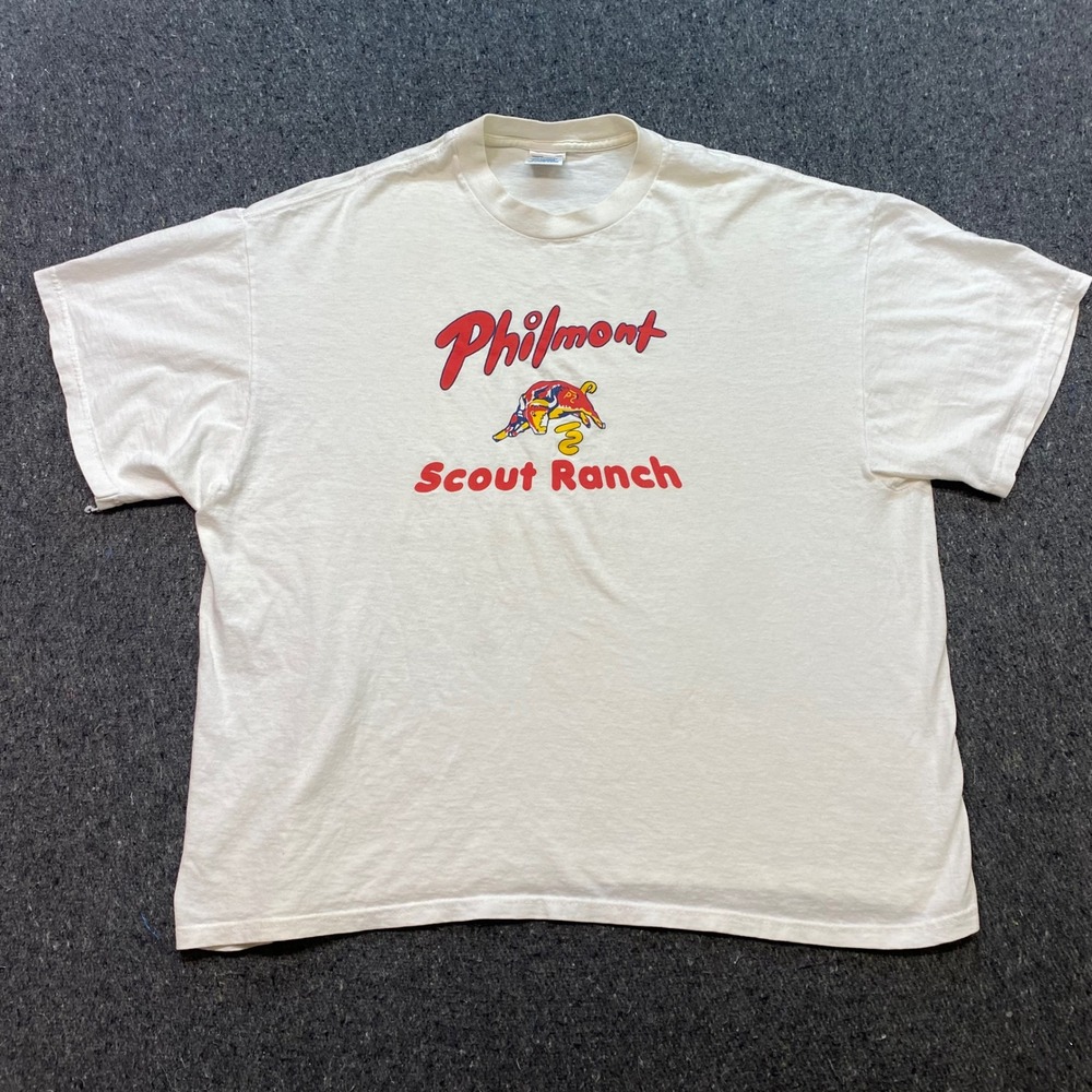 Perrin Philmont Scout Ranch TShirt Sz 2XL Mens White Skater Bull Graphic Logo